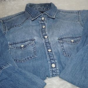 Chambray Button Down Top